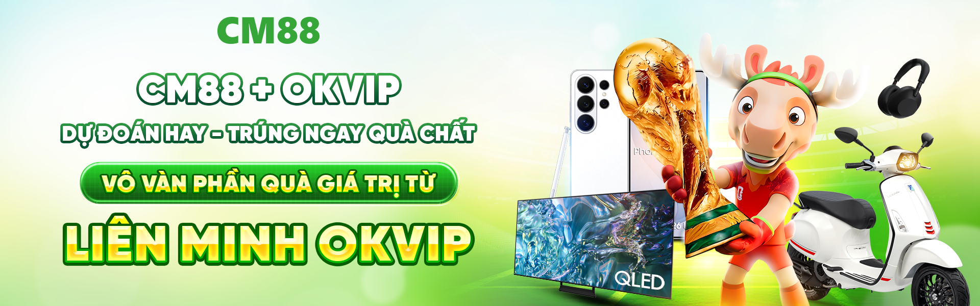Sự kết hợp giữa CM88, OKVIP cùng những thương hiệu nổi bật hứa hẹn mang đến bầu không khí World Cup 2026 thật bùng nổ.